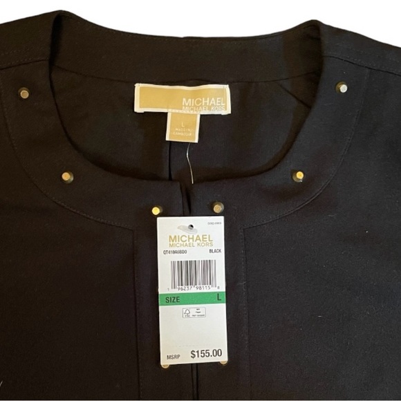 NWT Michael Kors Black Jacket With Gold Stud Detail. Size Large - Picture 11 of 15